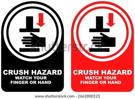 Set vector crush hazard sign symbol labels sticker design illustration