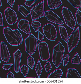 Set of vector crystal shapes. Graphic
