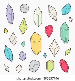 Set Vector Crystal Shapes Line Design Stock Vector (Royalty Free ...