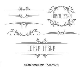 Set of vector curlicues for the design of invitations or letters