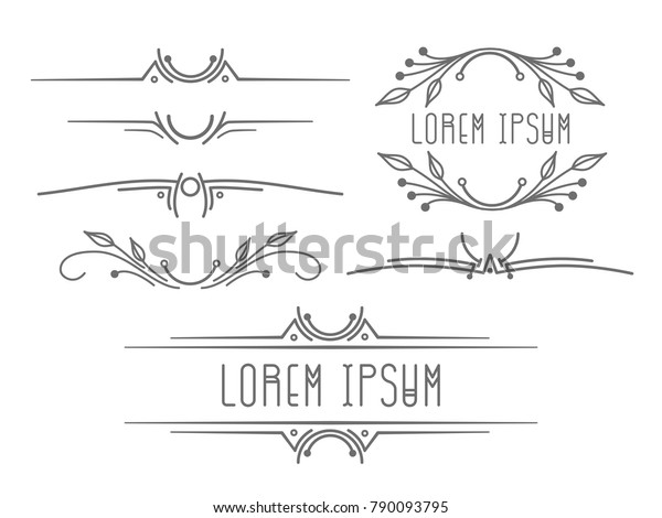 Set of vector curlicues for the design of\
invitations or letters