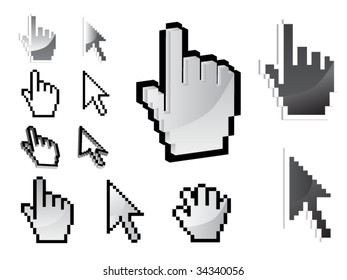 set of vector cursor icons