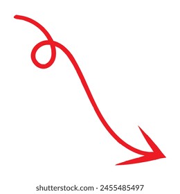 Satz von handgezeichneten gekrümmten Pfeilen der Vektorgrafik. Skizze Doodle-Stil. Kollektion von Zeigern.