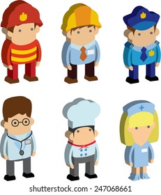 Set of vector cute character avatar icons in flat design 