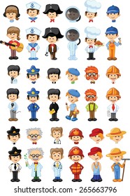 Set of vector cute character avatar icons 
