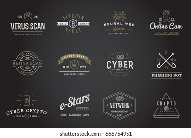 Set Vector Cyber Security Identity Badges Stock Vector (Royalty Free ...