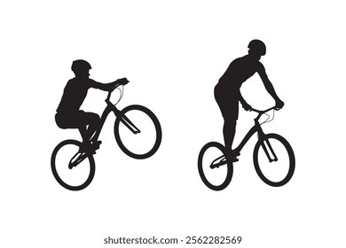 set of vector cyclist silhouettes