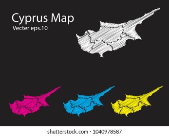 Set of vector cyprus maps Multicolored contry map in geometric style for your design infographic vector illustration eps.10