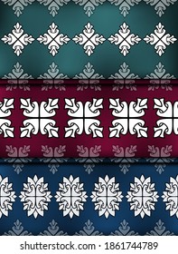 Set Vector damask seamless pattern background. Ornament silhouette.