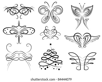 Set of vector decoration figures (2)