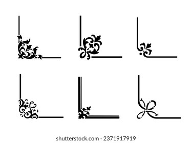 Set vector decorative corners collection