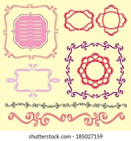 Set of vector decorative design elements
