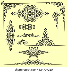 Set of vector decorative elements