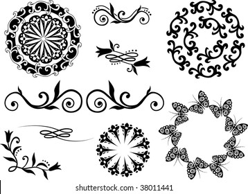 Set of vector decorative elements