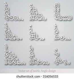 Set of vector decorative elements. Corner design