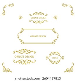 Set vector decorative frame. Elegant element for design