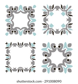 Set of vector decorative frames. Element for line art design. Decor for wedding invitations, valentines, birthday and greeting cards.

