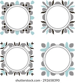 Set of vector decorative frames. Element for line art design. Decor for wedding invitations, valentines, birthday and greeting cards. 