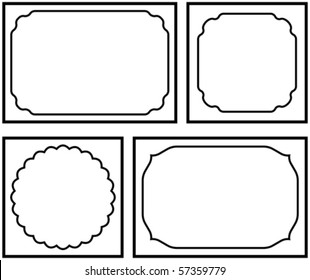 Set of vector decorative frames on white background
