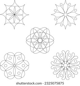 Conjunto de Mandalas decorativas vectoriales para decoraciones