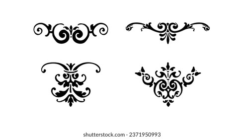 Set vector decorative ornaments collection