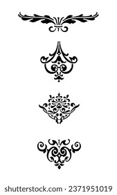 Set vector decorative ornaments collection