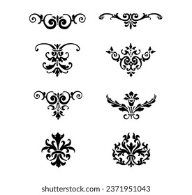Set vector decorative ornaments collection