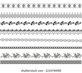 Set of vector decorative patterns.