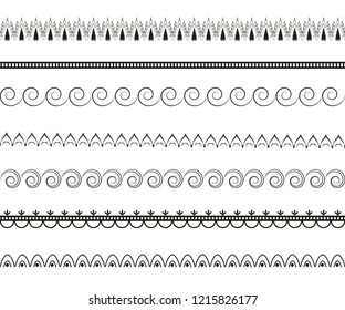 Set of vector decorative patterns.