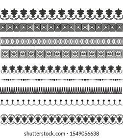 Set of vector decorative patterns. 