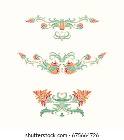 Set of vector decorative vignettes on white background