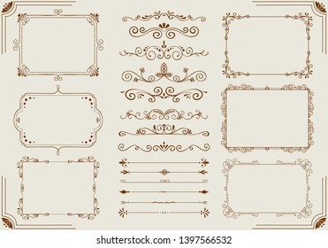 set of vector Decorative vintage frames borders