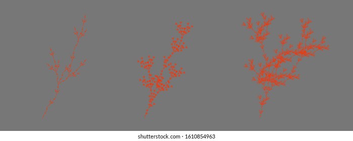 Set of Vector Dendritical Recursion Design - Plant Like L-system Mathematical Model