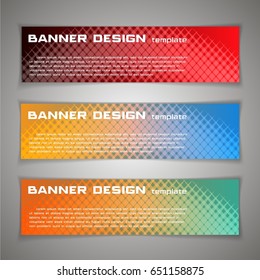 Set Vector design Banner background. Header, horizontal, Orange green red