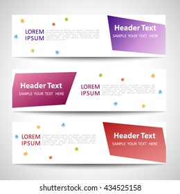 Set Vector design Banner colorful white backgrounds