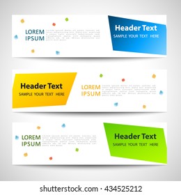 Set Vector design Banner colorful white backgrounds