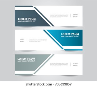 Set of  vector design banner template.Modern Blue and grey tone color banner template. Horizontal advertising banner.