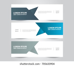Set of  vector design banner template.Modern Blue and grey tone color banner template. Horizontal advertising banner.