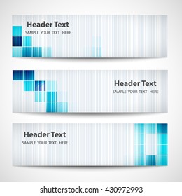 Set Vector design with blue squares Banner backgrounds