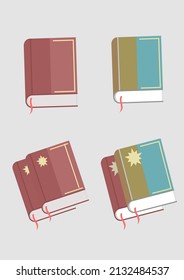 A set of Vector design book collection , can change individual colors and resize to any size