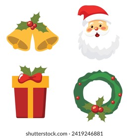 Set of vector design Christmas elements