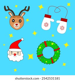 Conjunto de iconos de Navidad de diseño de Vector