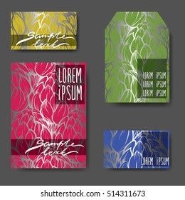 Set of Vector design for cover. 
Brochure or flyer template. Floral ornament. Oriental style. 