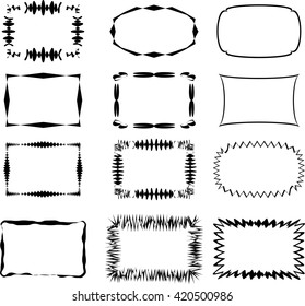 Set of vector design elements. 12 frames. 