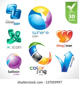 Set of vector design elements 18. 3D icons