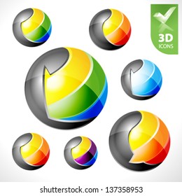Set of vector design elements 19. 3D spheres