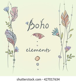 Set of vector design elements in bo ho style/ Clip art for design