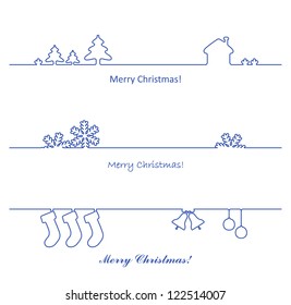 Set of vector design elements for Christmas cards decoration.