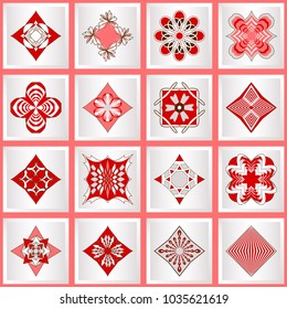 Set of vector design elements. Decorative flowers, abstract logo icons