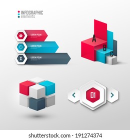 Set of vector design elements for infographic or presentation